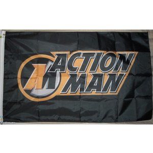 Action Man 3'x5' Black Flag Banner Palitoy GI Joe Hasbro Cobra G.I. Joe
